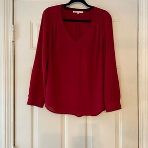Beautiful Red V-Neck Women’s Blouse